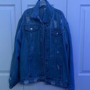 medium distressed oversized jeans jacket